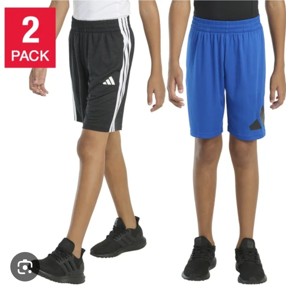 Adidas Youth Shorts 2-Pack - Black and Blue
